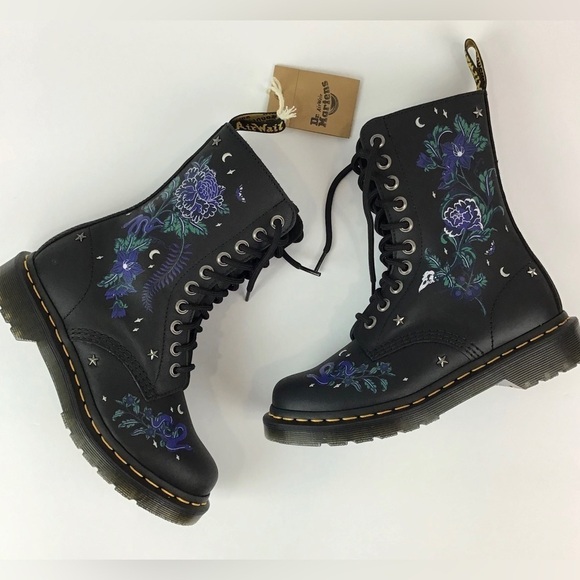 NWT Dr Martens 1490 Mystic Floral Leather Mid Calf Boots | 5 - Picture 1 of 16